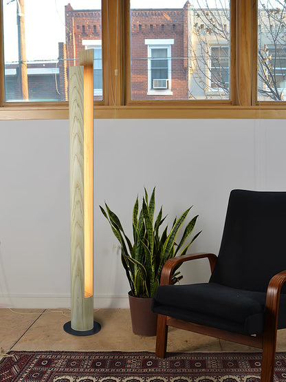 Cylindrical Timber Column Accent Lamp Floor Lamp