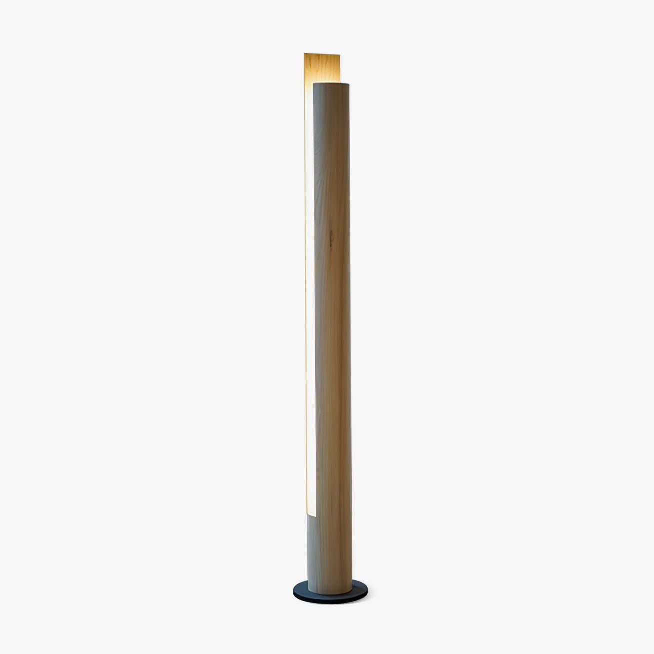 Cylindrical Timber Column Accent Lamp Floor Lamp