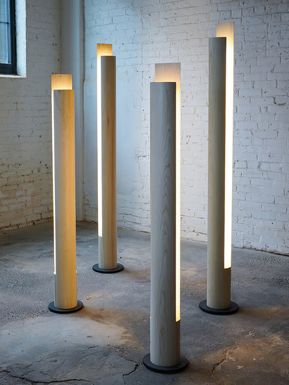 Cylindrical Timber Column Accent Lamp Floor Lamp