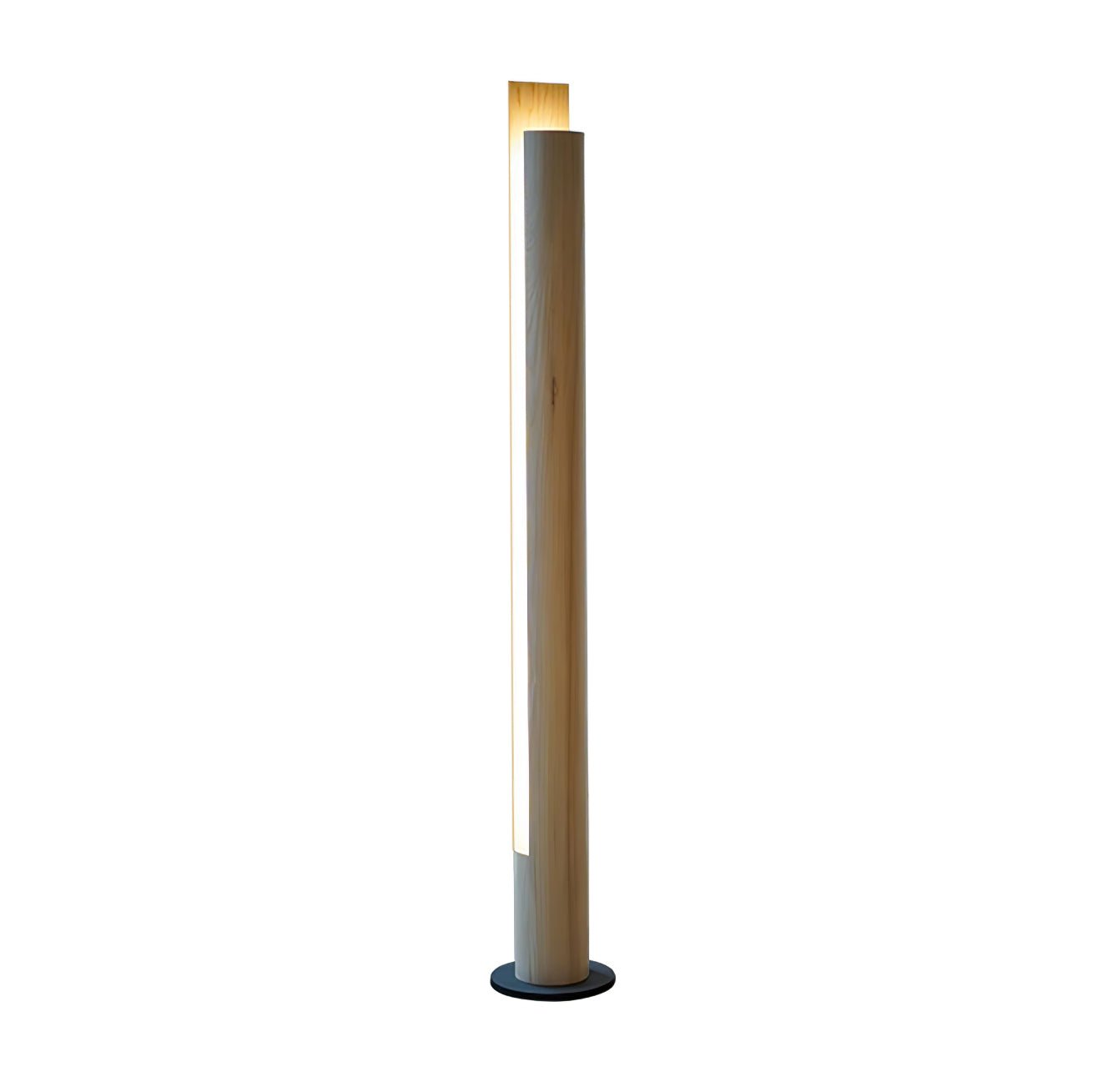 Cylindrical Timber Column Accent Lamp Floor Lamp