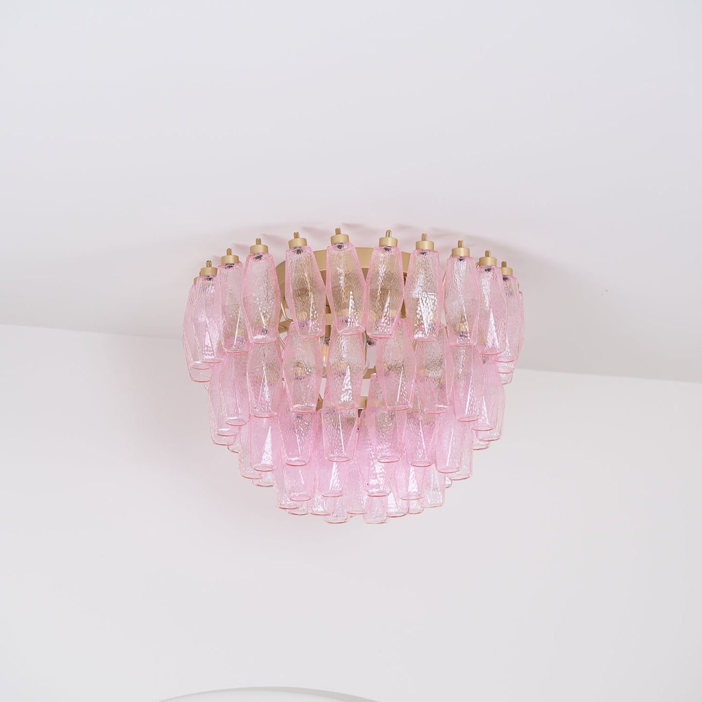 Poliedri Murano Pink Flush mount light Ceiling Light