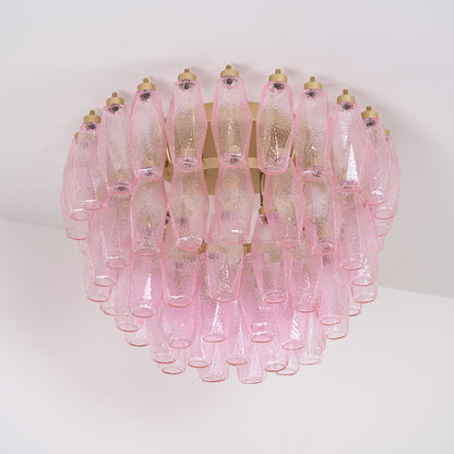 Poliedri Murano Pink Flush mount light Ceiling Light