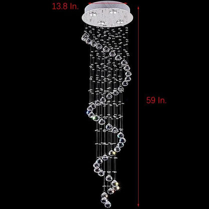 Multi Spiral Contemporary Metal Crystal Living Room Chandelier Light Fixtures