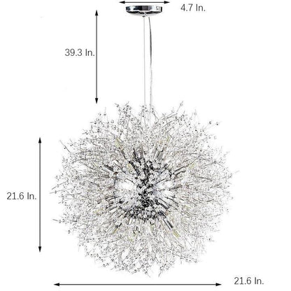 Round Design Crystal Metal LED Antique Chandeliers Kitchen Pendant Lighting