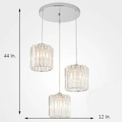 3 Metal Crystal Island Lantern Chandelier LED Ceiling Light