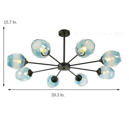 Classic Sputnik Chandelier Metal See Glass Chandeliers with 8 LED Lights