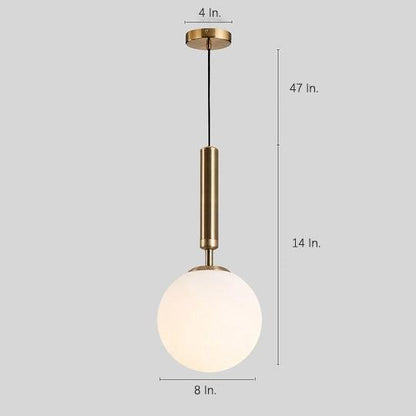 Globe Shaped Electroplated Glass Metal LED Artistic Pendant Lights