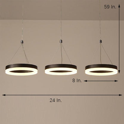 3 Circles Dimmable LED Adjustable Modern Chandeliers Pendant Light