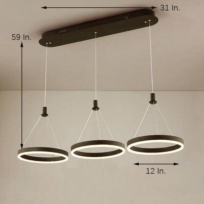 3-ring Dimmable LED Modern Chandeliers Pendant Light Hanging Lamp