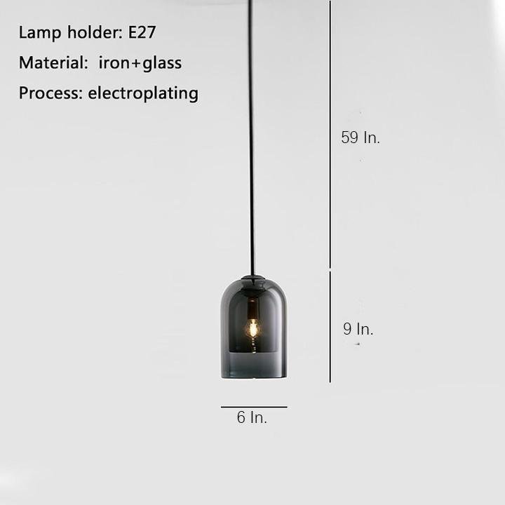 Industrial Electroplated Glass Pendant Lighting Stylish Island LED Hanging Lamp