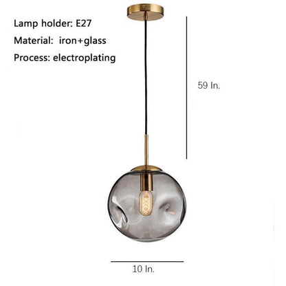 Electroplated Glass Globe LED Modern Pendant Lighting Hanging Lamp Island Lights