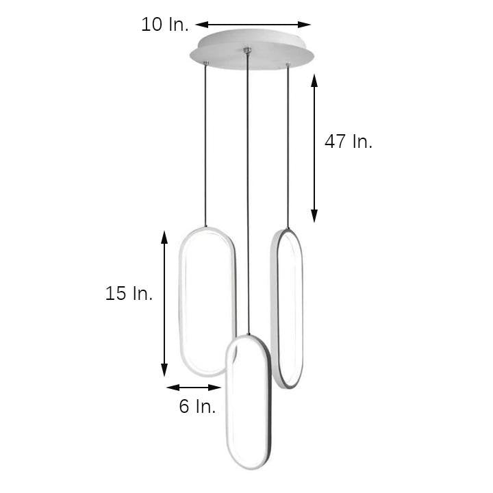 Modernist Curved 3 Rectangle Chandeliers Island Kitchen Dining Room Lighting Ceiling Light