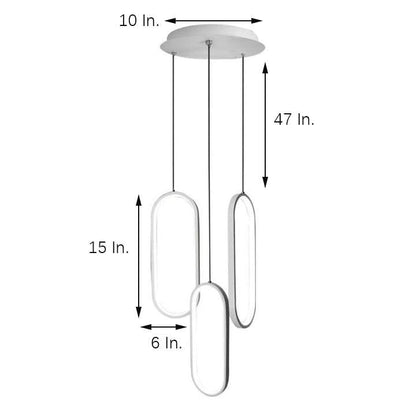 Modernist Curved 3 Rectangle Chandeliers Island Kitchen Dining Room Lighting Ceiling Light