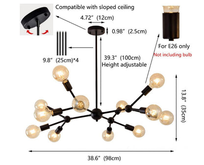 Nordic Sputnik Chandelier Bubble Chandelier Brass Chandelier 12 Bulbs