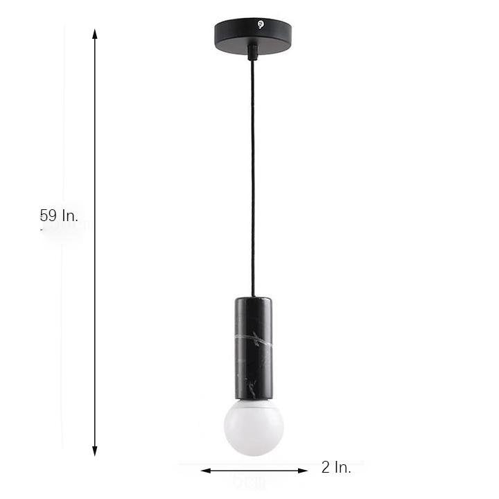 Elongated Cylindrical Metal Ceramic LED Modern Island Lights Pendant Lighting