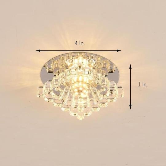 Geometric Chandelier Flush Mount Kitchen Light Fixtures Metal Crystal Ceiling Lights