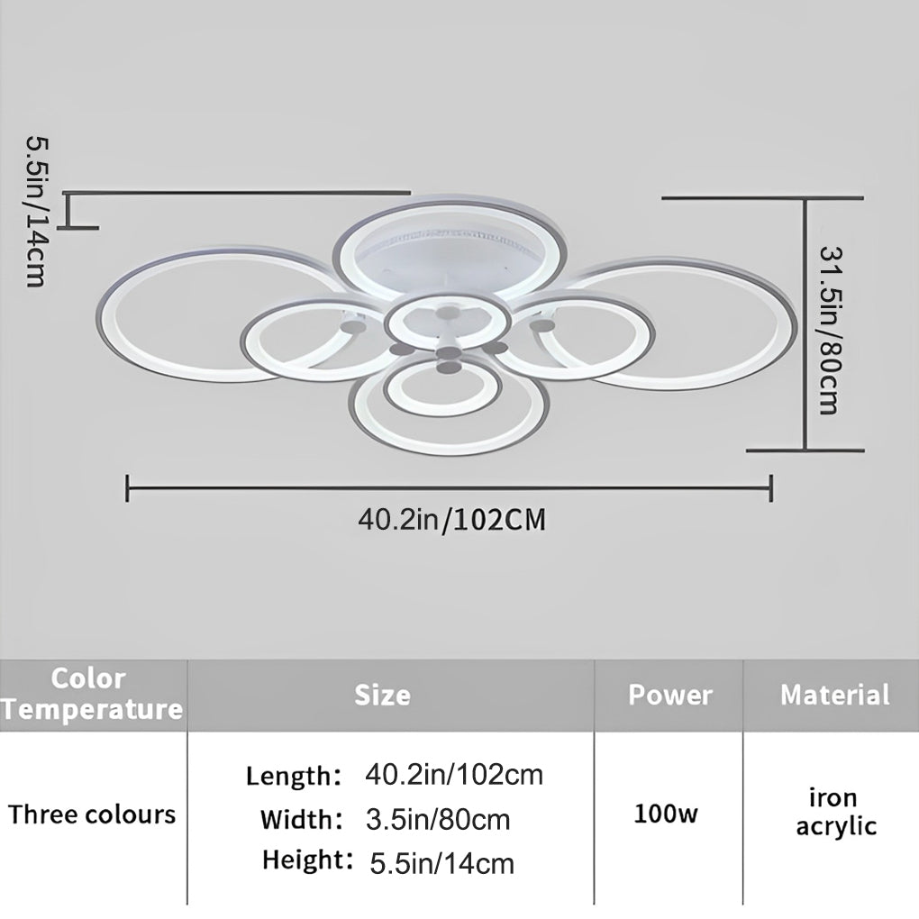 Elegant Semi Flush Mount Ceiling Lights with Unique Overlapping Rings