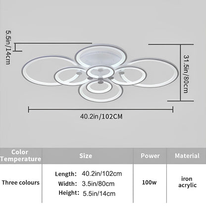 Elegant Semi Flush Mount Ceiling Lights with Unique Overlapping Rings