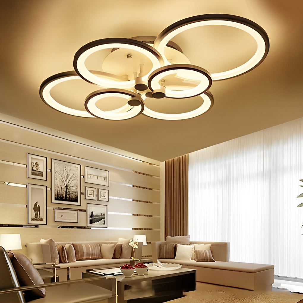 Elegant Semi Flush Mount Ceiling Lights with Unique Overlapping Rings