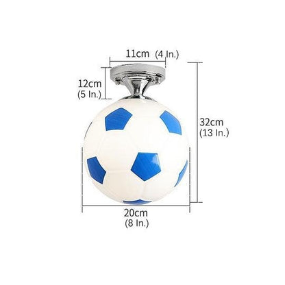 LED Football Globe Modern Novelty Flush Mount Ceiling Light for Baby Kids Bedroom