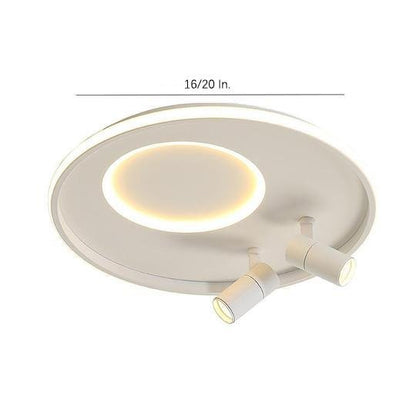 Circle Modern LED Flush Mount Ceiling Lights Dual Spotlights