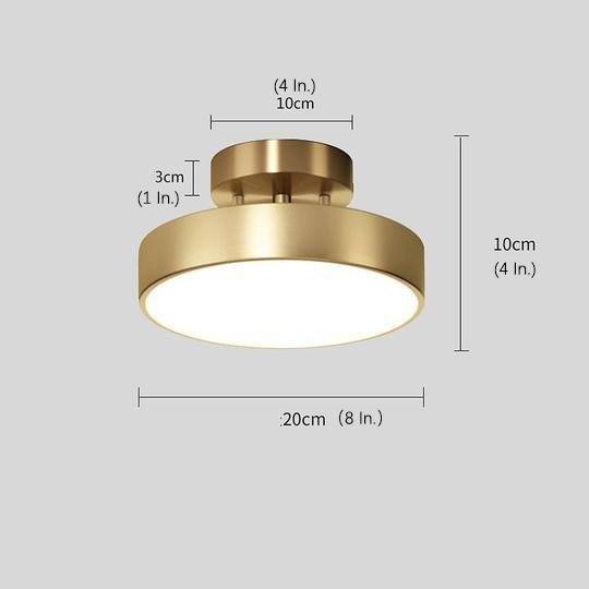 Circular Electroplated Copper LED Nordic Adjustable Ceiling Lights Flush Mount Lighting