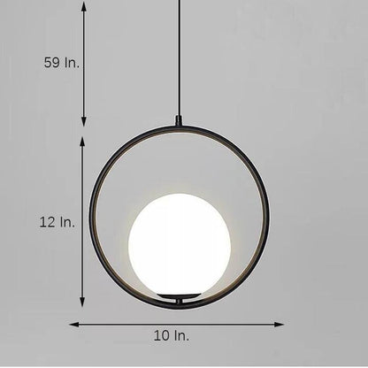 Circle Glass Globe Pendant Light Island Kitchen Dining Room Lighting