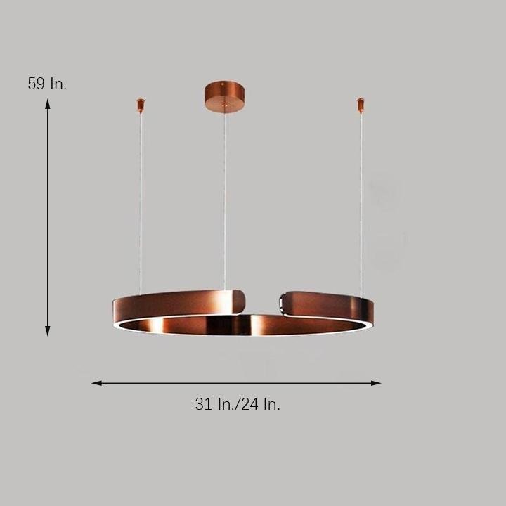 Open Ring Shaped LED Electroplated Modern Pendant Light Island Lights