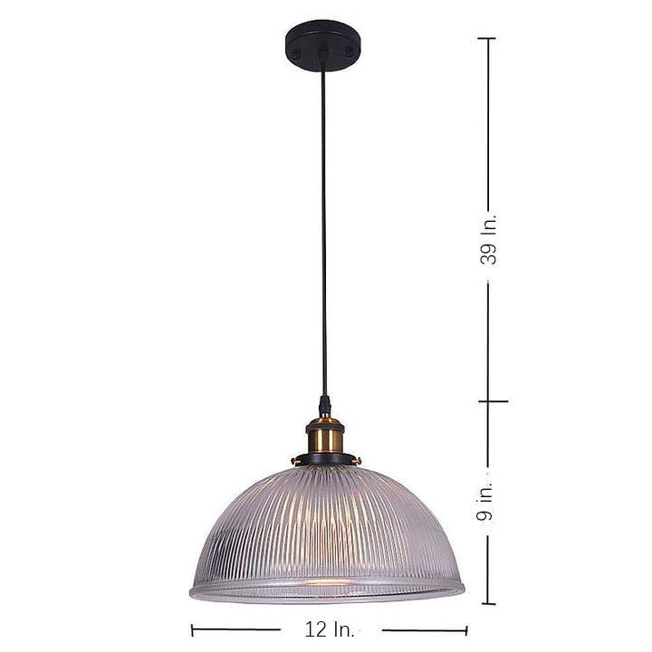 Electroplated Metal Glass Bowl-shaped LED Vintage Pendant Lighting