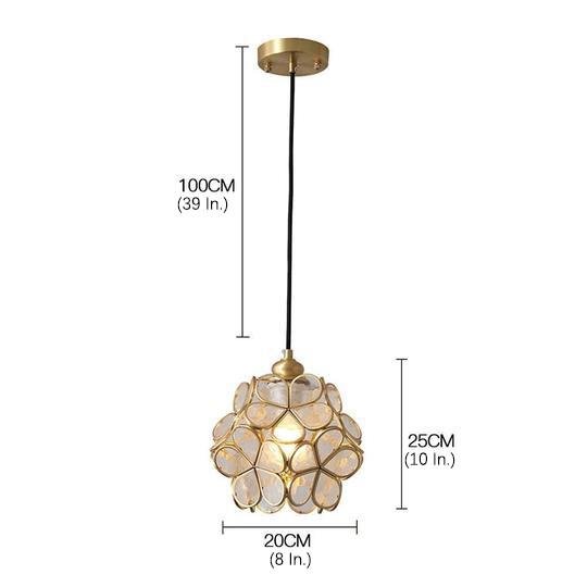 Ornate Flower Island Kitchen Pendant Lighting Copper Crystal Pendant Lighting