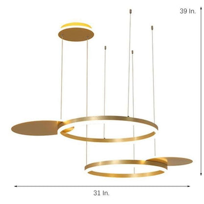 Nordic Circular LED Ceiling Chandelier with with Streamlined Light Distribution