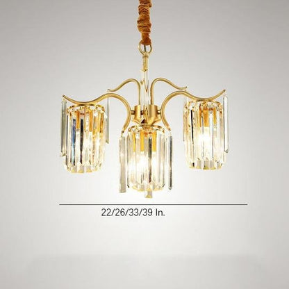 Classical 11-lights LED Copper Glass Crystal Modern Chandeliers