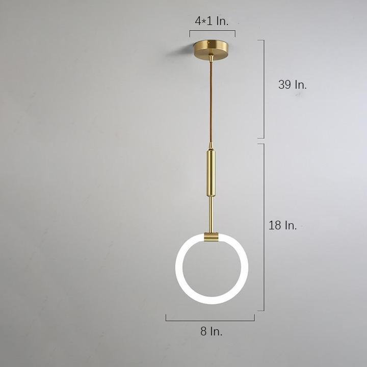 Circle LED Gold Modern Pendant Light Hanging Lamp Island Lights Chandelier