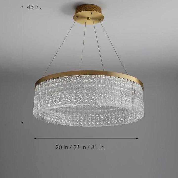 Luxury Circular Crystal Glass Pendant Light Modern Chandeliers