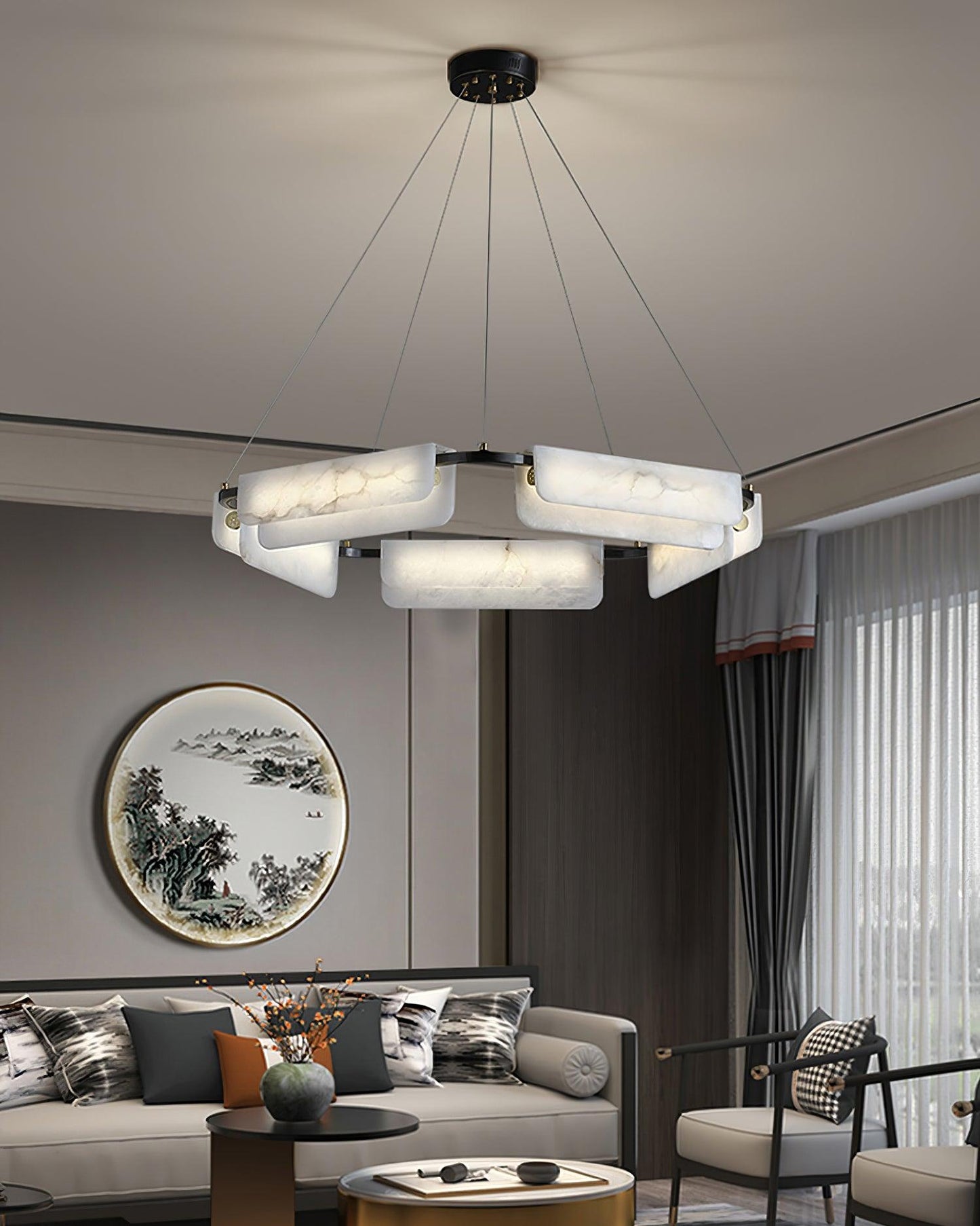 Delia Alabaster Pendant light Chandelier