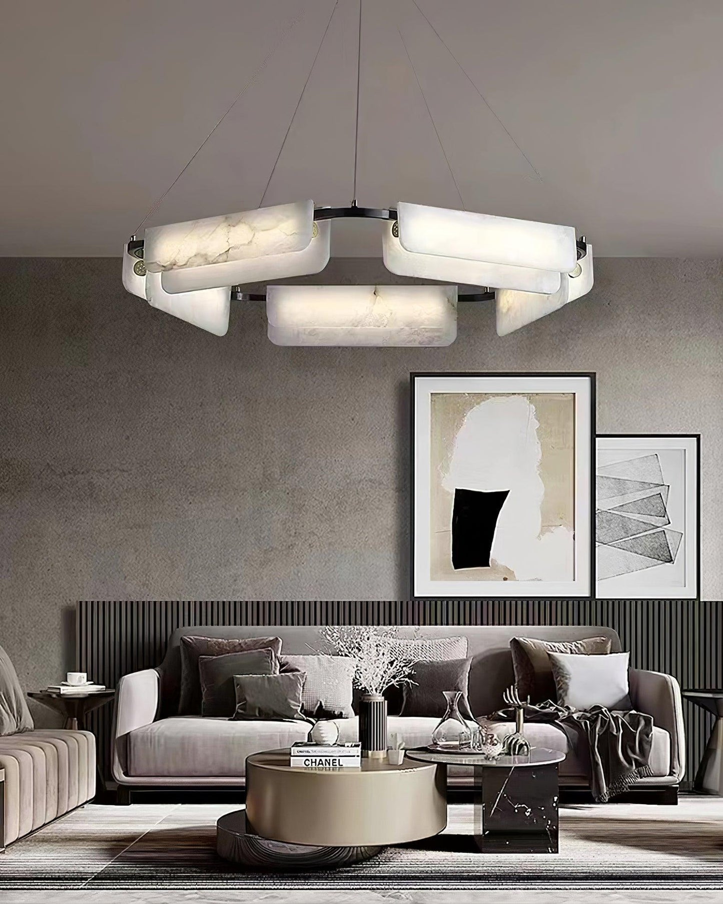 Delia Alabaster Pendant light Chandelier