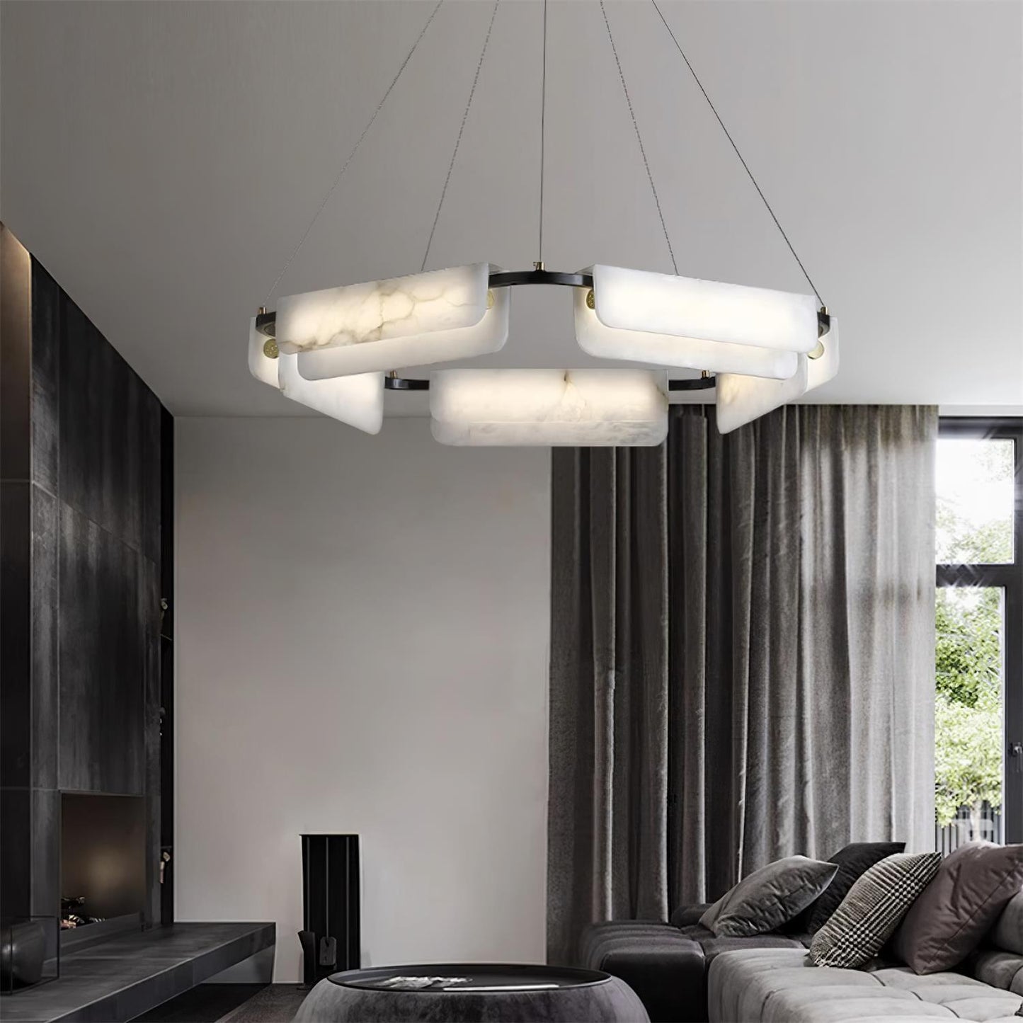 Delia Alabaster Pendant light Chandelier