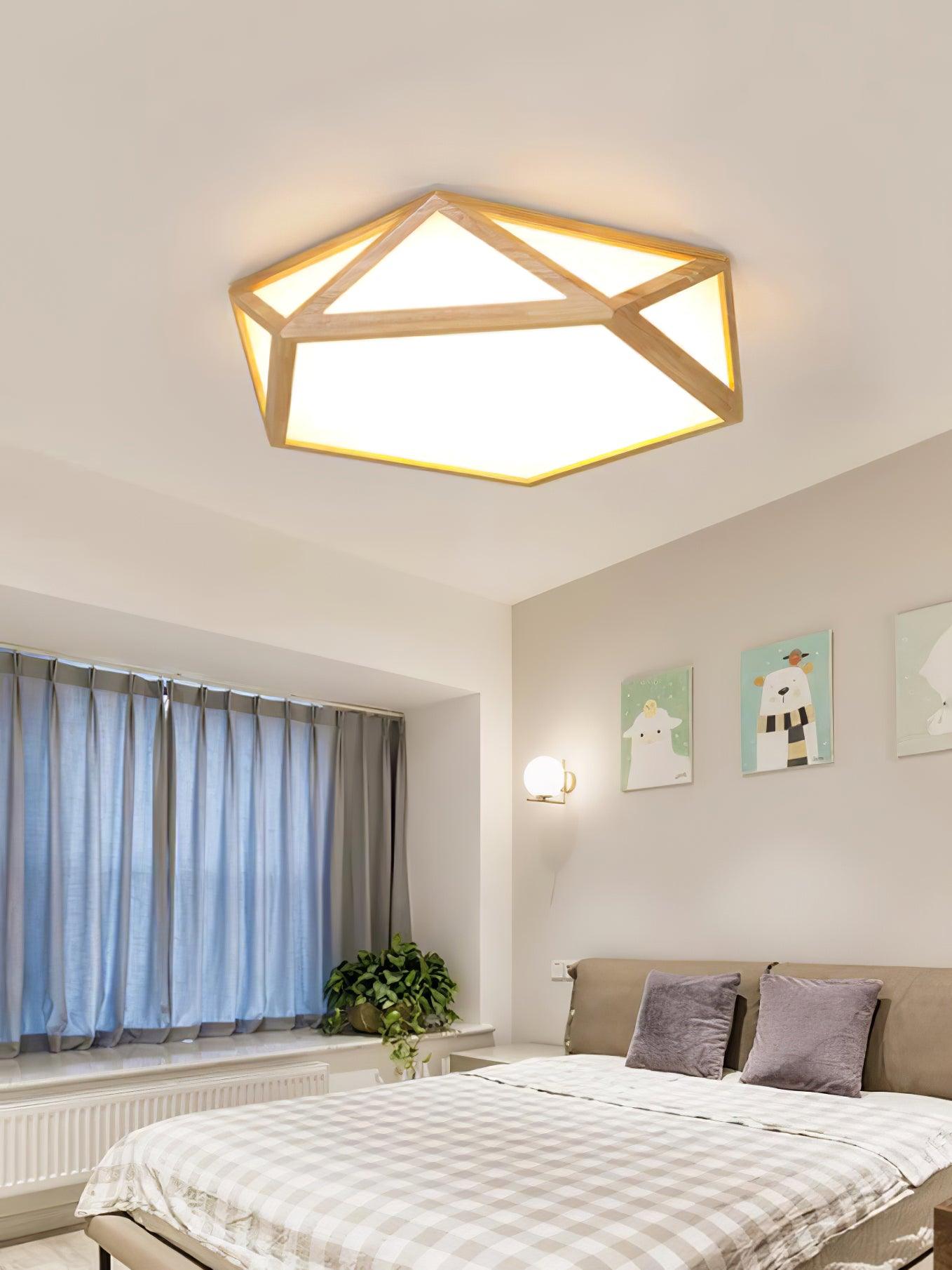 Diamond Wooden Flush mount light Ceiling Lamp