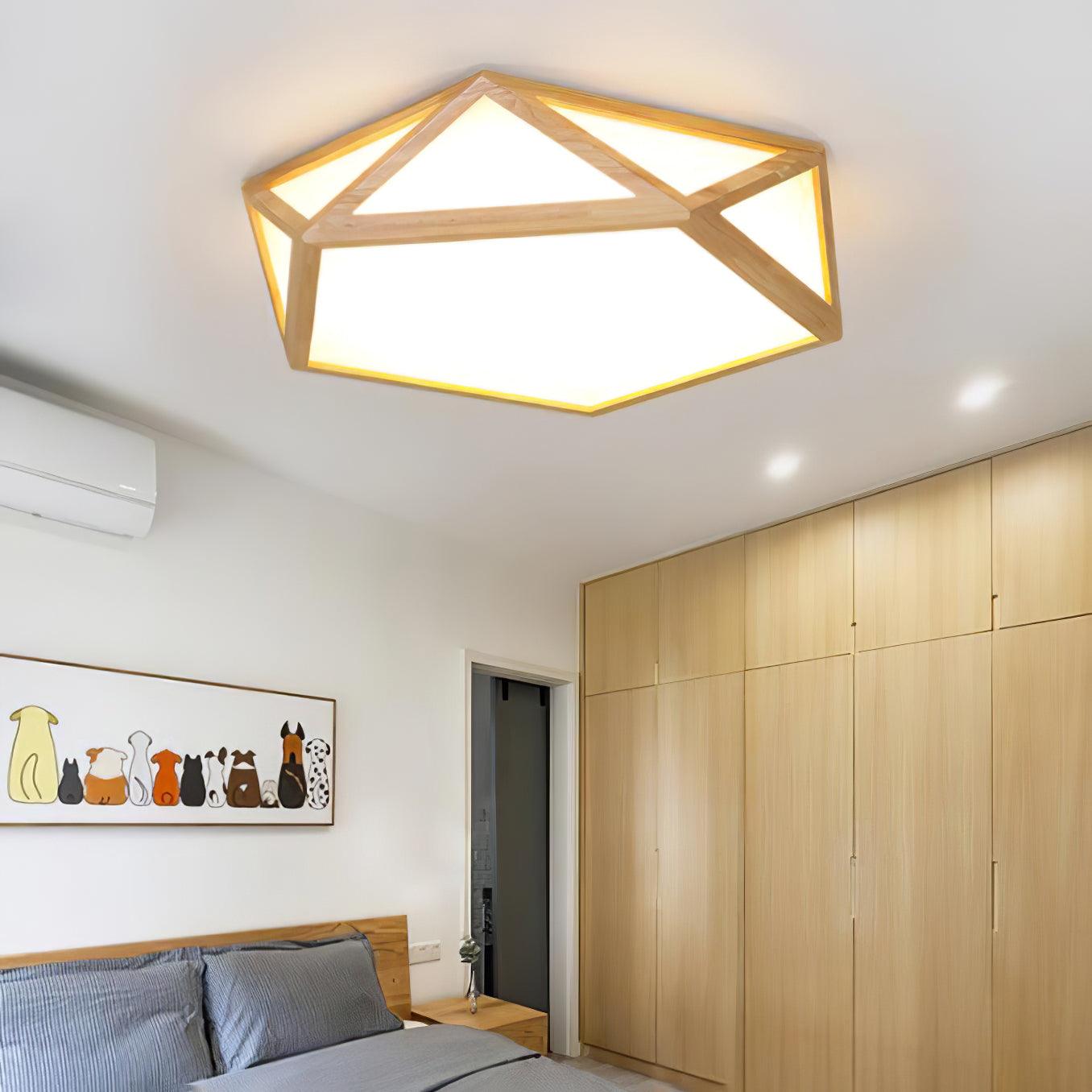 Diamond Wooden Flush mount light Ceiling Lamp