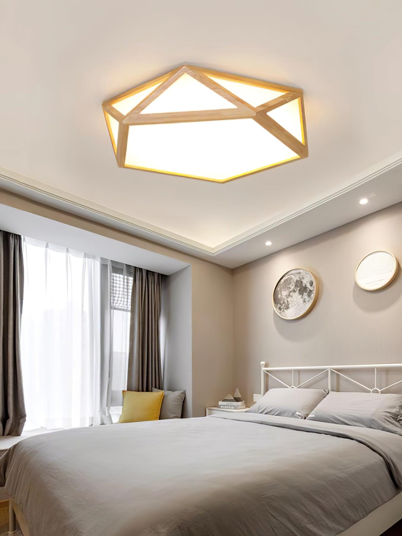 Diamond Wooden Flush mount light Ceiling Lamp