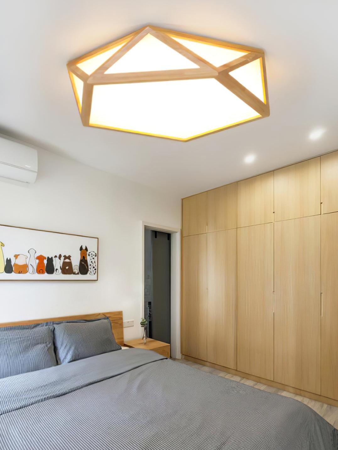 Diamond Wooden Flush mount light Ceiling Lamp