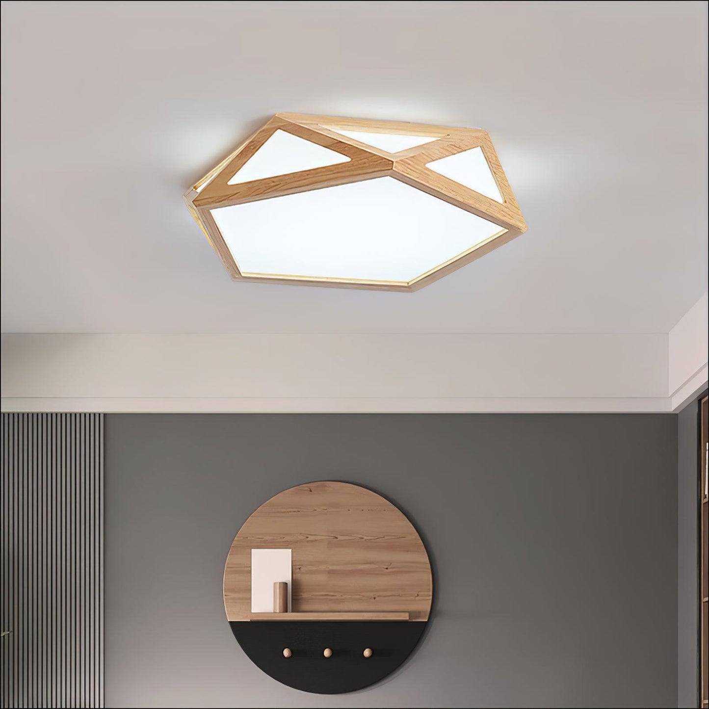 Diamond Wooden Flush mount light Ceiling Lamp