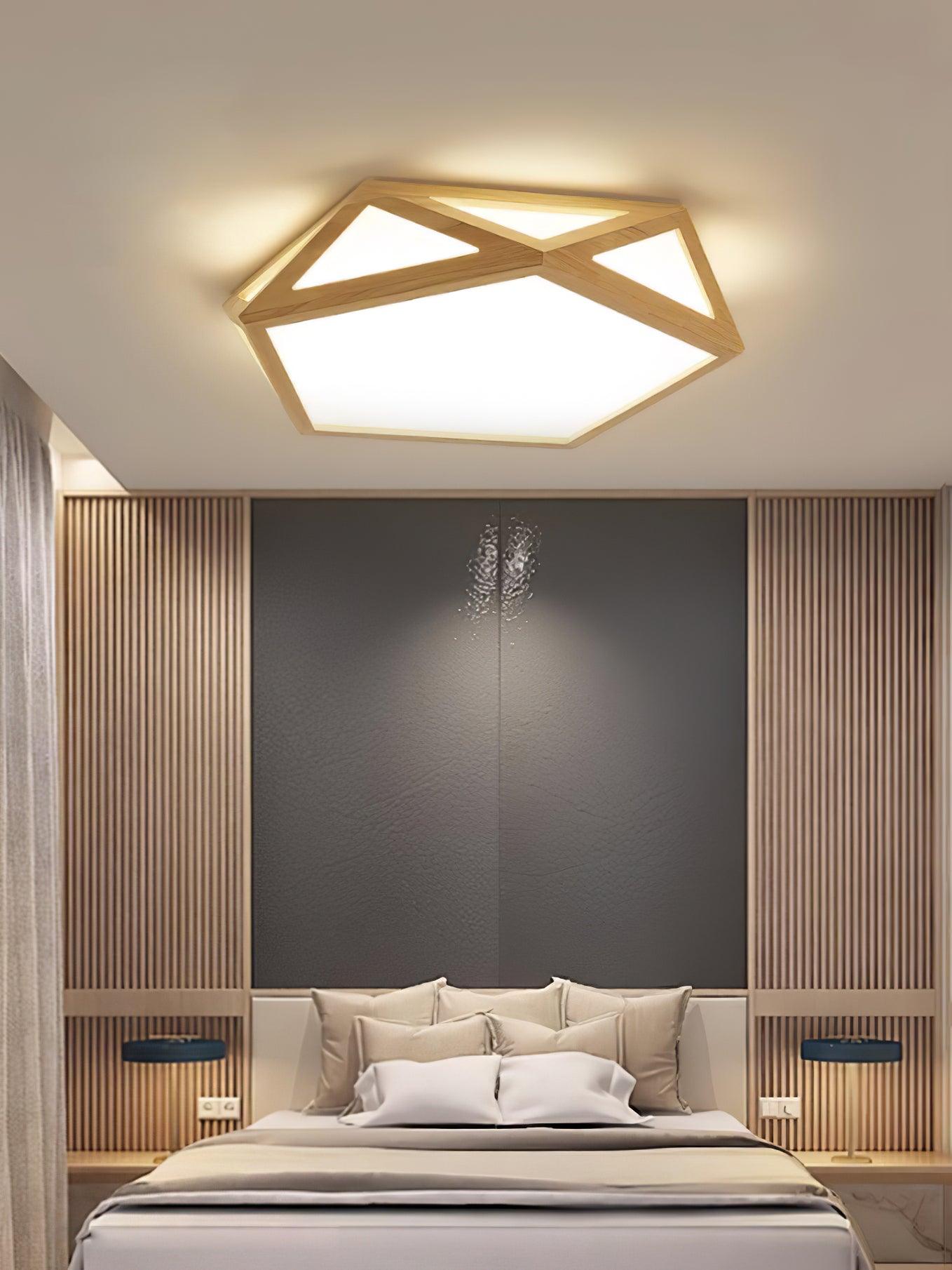 Diamond Wooden Flush mount light Ceiling Lamp