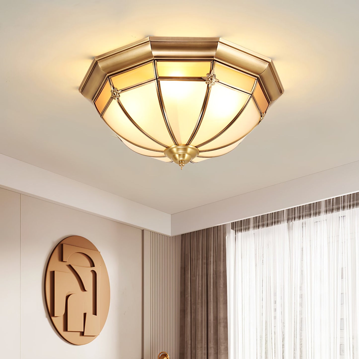 Dome Brass Flush Ceiling-mounted light Ceiling Lamp