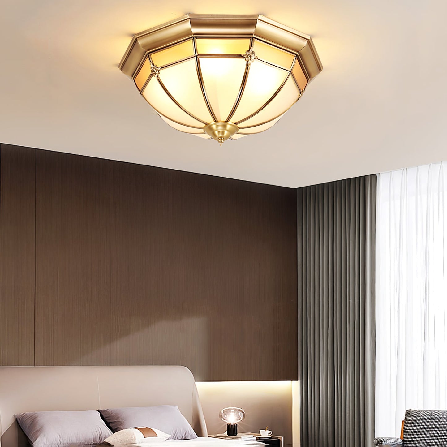 Dome Brass Flush Ceiling-mounted light Ceiling Lamp