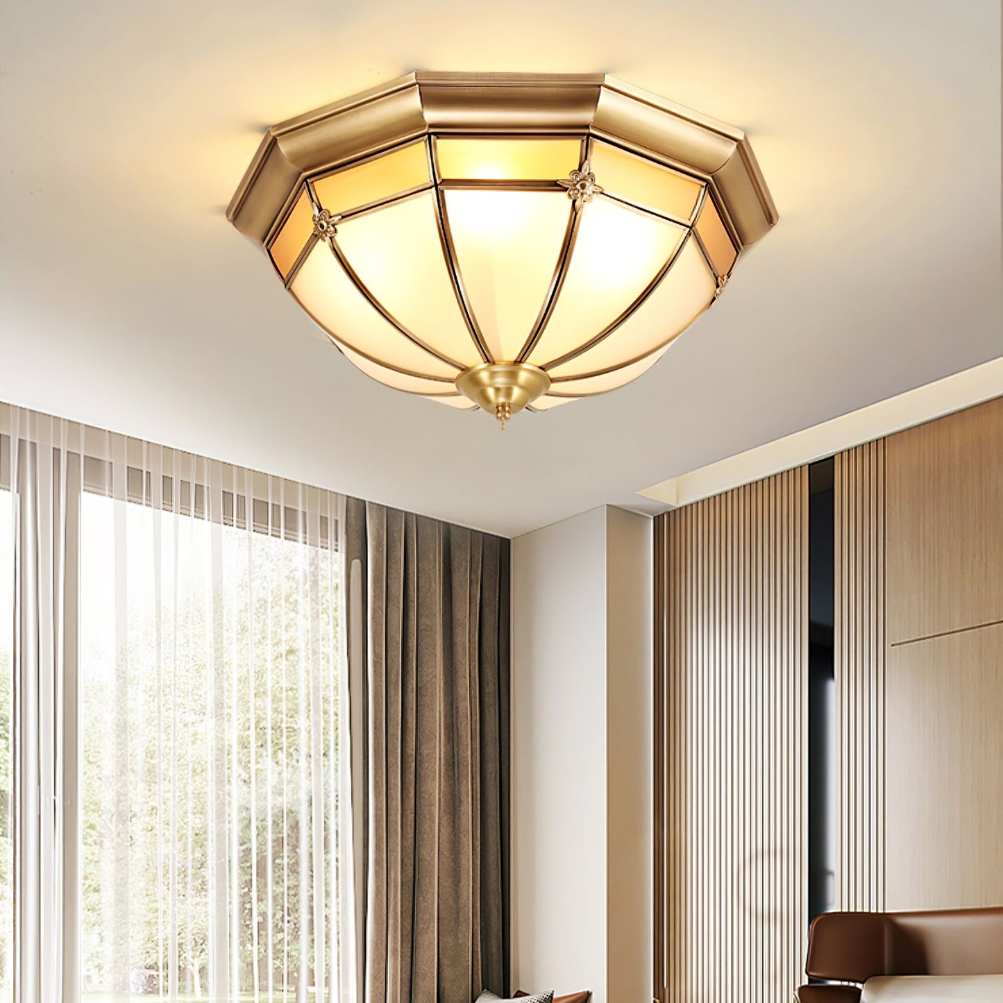 Dome Brass Flush Ceiling-mounted light Ceiling Lamp