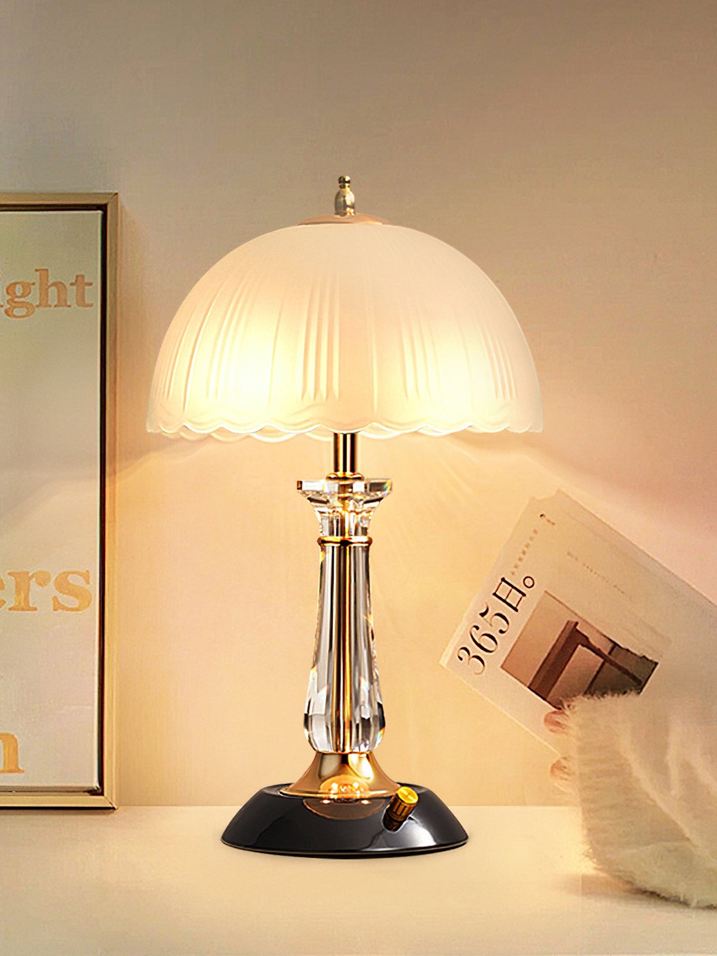 Domed Glass Nightstand lamp Table Light