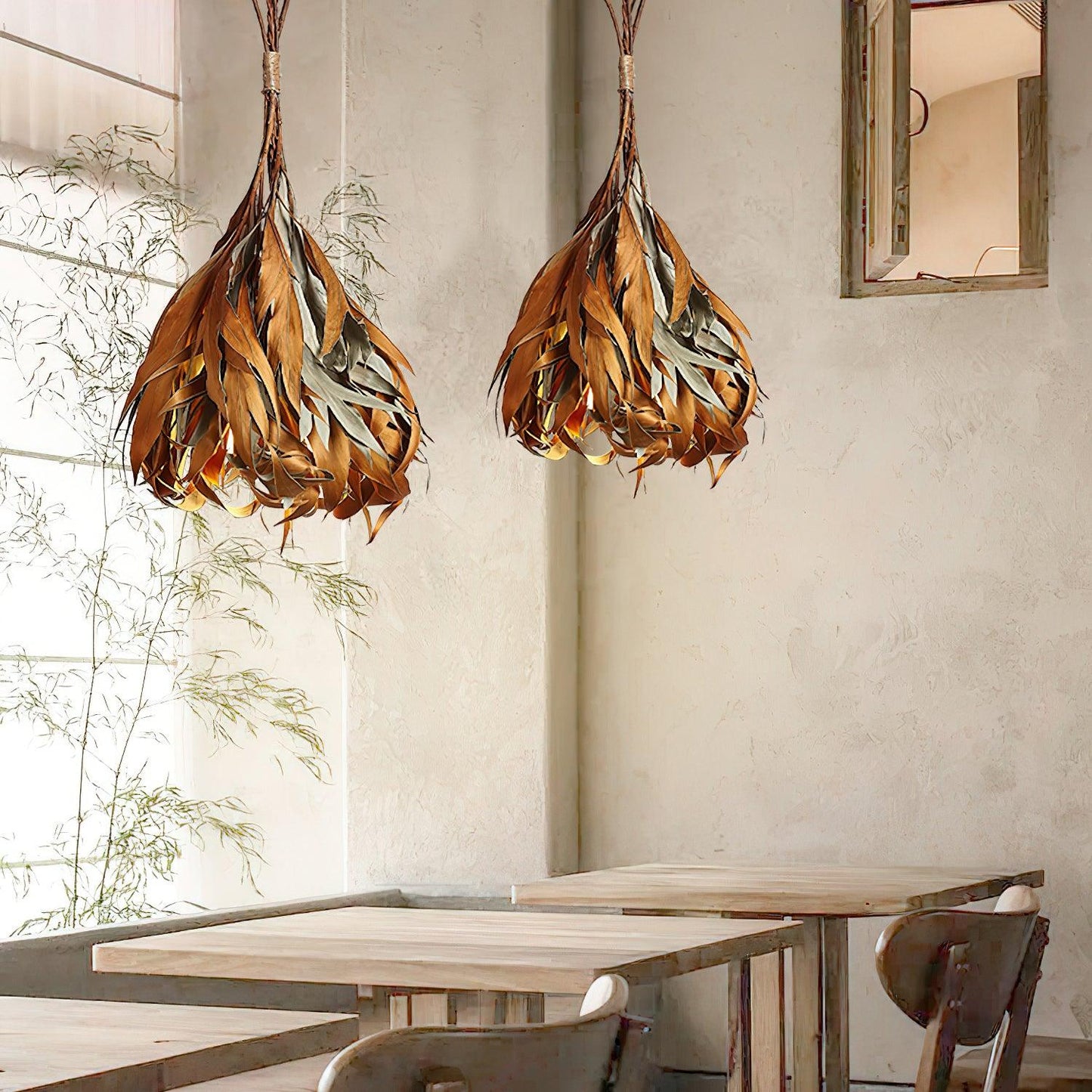 Dried Branch Leaf Drop light Pendant Lamp