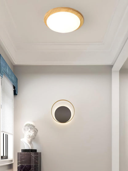 Drum Wood Flush mount light Ceiling Lamp