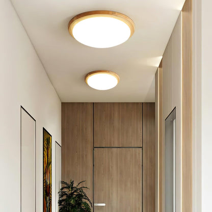 Drum Wood Flush mount light Ceiling Lamp